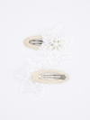 2-pack Iris Clip Beige - Snowflake