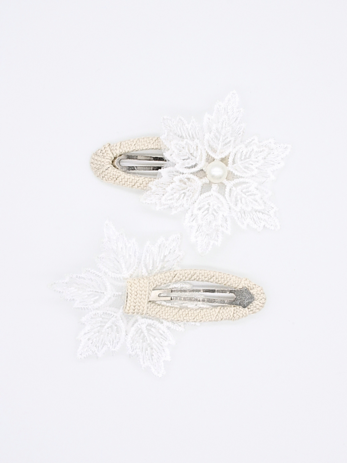 2-pack Iris Clip Beige - Snowflake