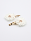 2-pack Vega Clip - Natural Knitted Flower