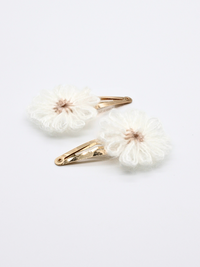 2-pack Vega Clip - Natural Knitted Flower