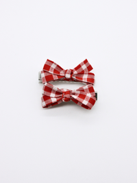 2-pack Eveline Mini Bow Clip - Red Gingham