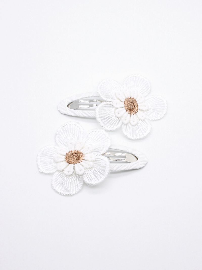 2-pack Iris Clip White - Flower Rosé