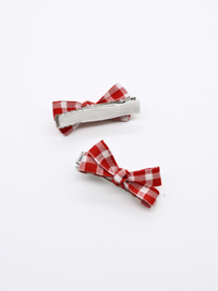 2-pack Eveline Mini Bow Clip - Red Gingham