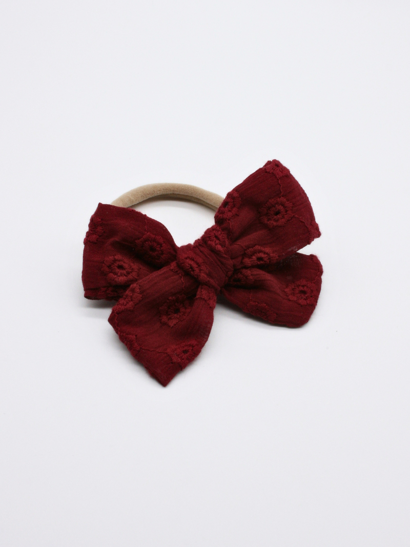 Ester Bow Hair Band - Burgundy