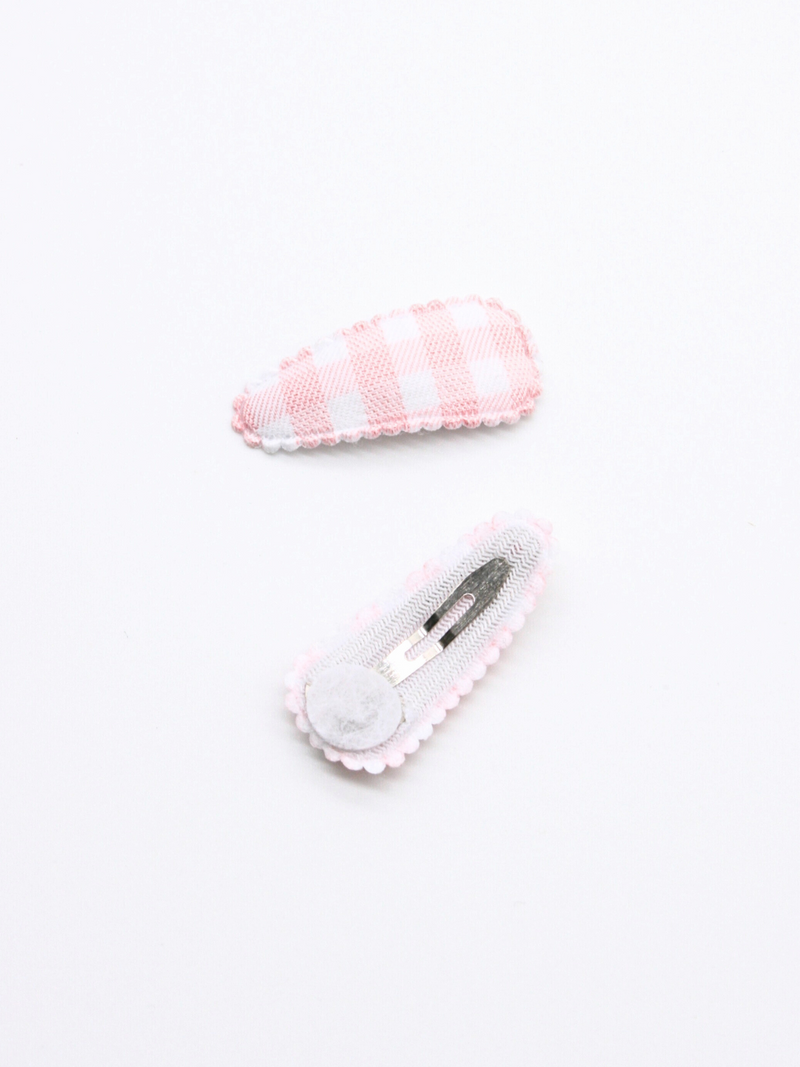 2-pack Ilse Mini Clip - Light Pink Gingham