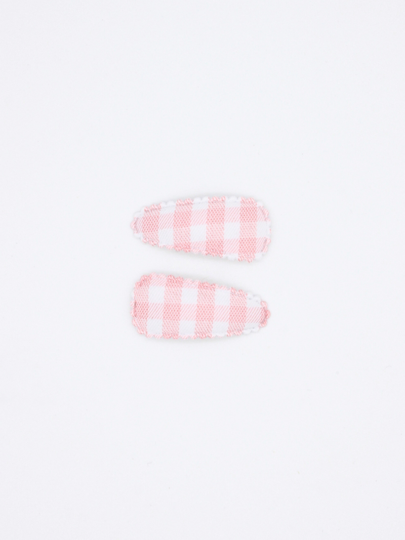 2-pack Ilse Mini Clip - Light Pink Gingham