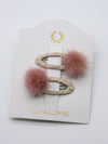 2-pack Iris Clip Beige - Fluffy Pink