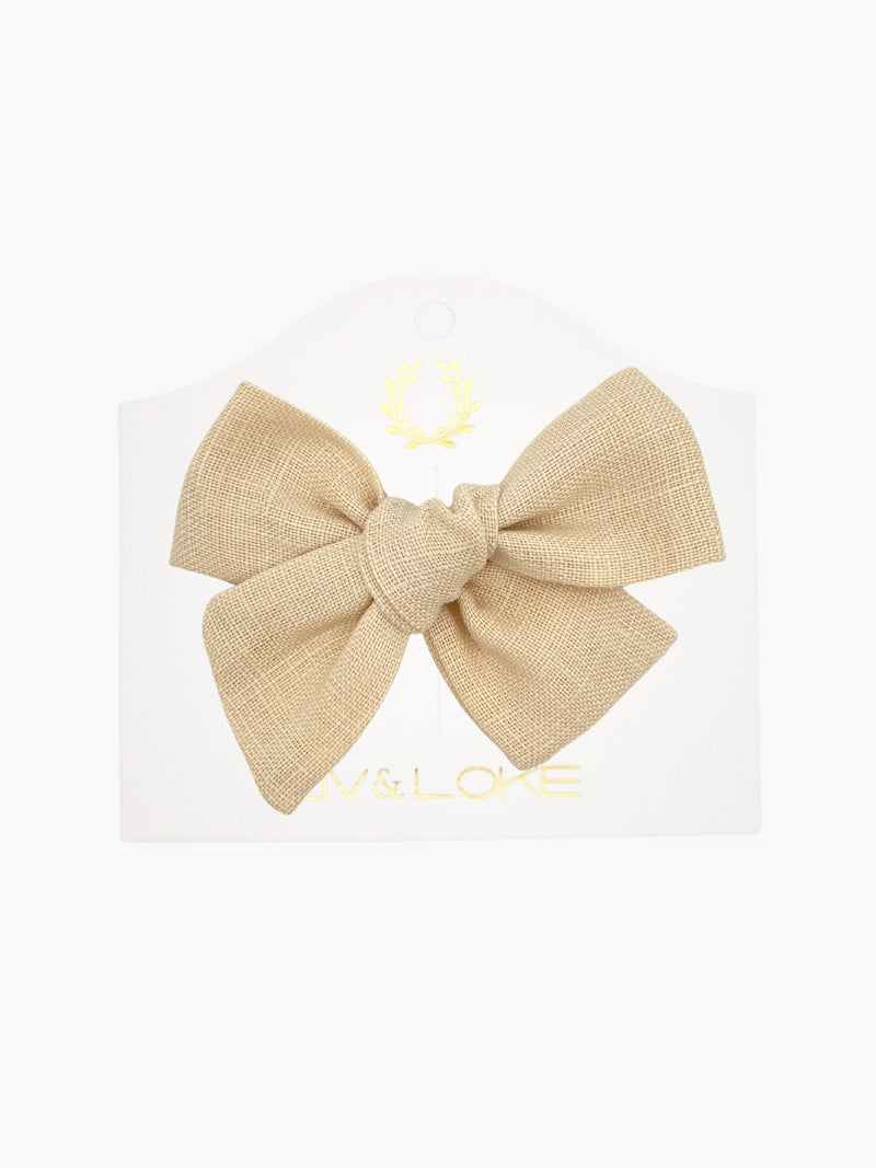 Ester Linen Bow - Wheat