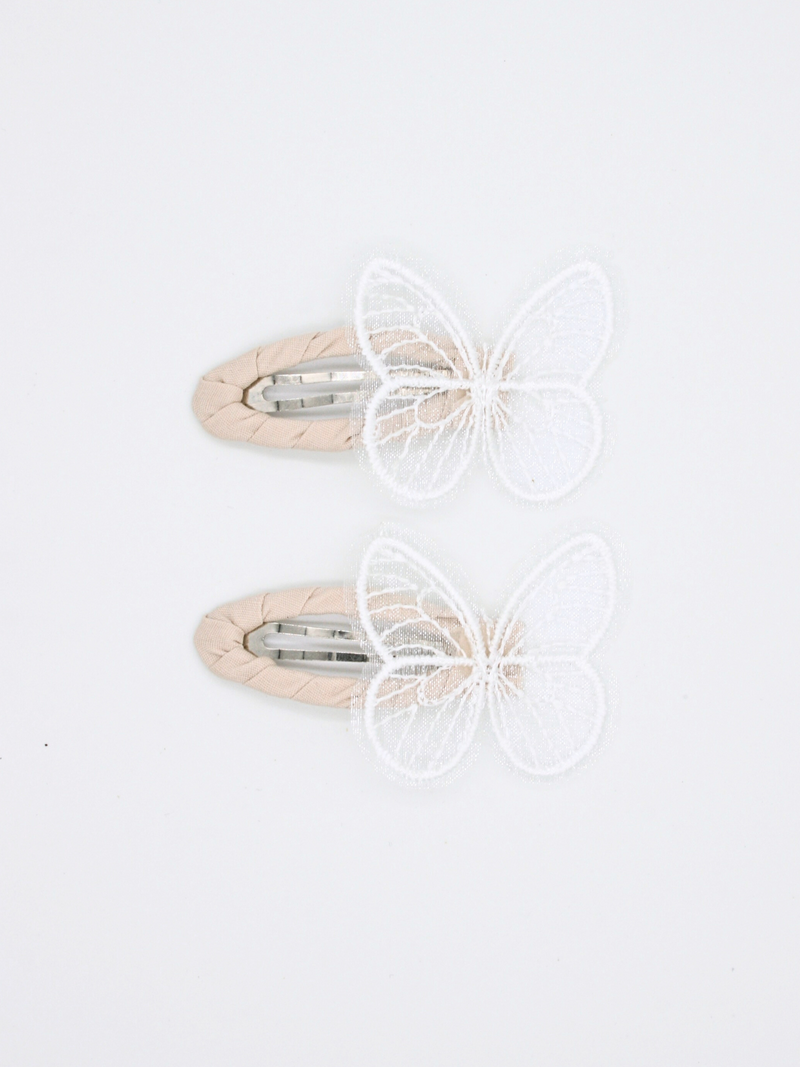 2-pack Iris Clip Beige - Butterfly