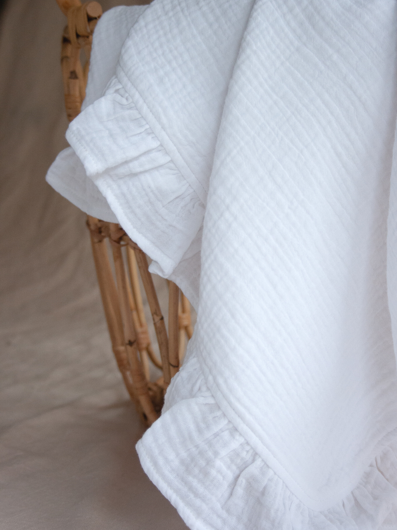 Organic Cotton Baby Blanket - White