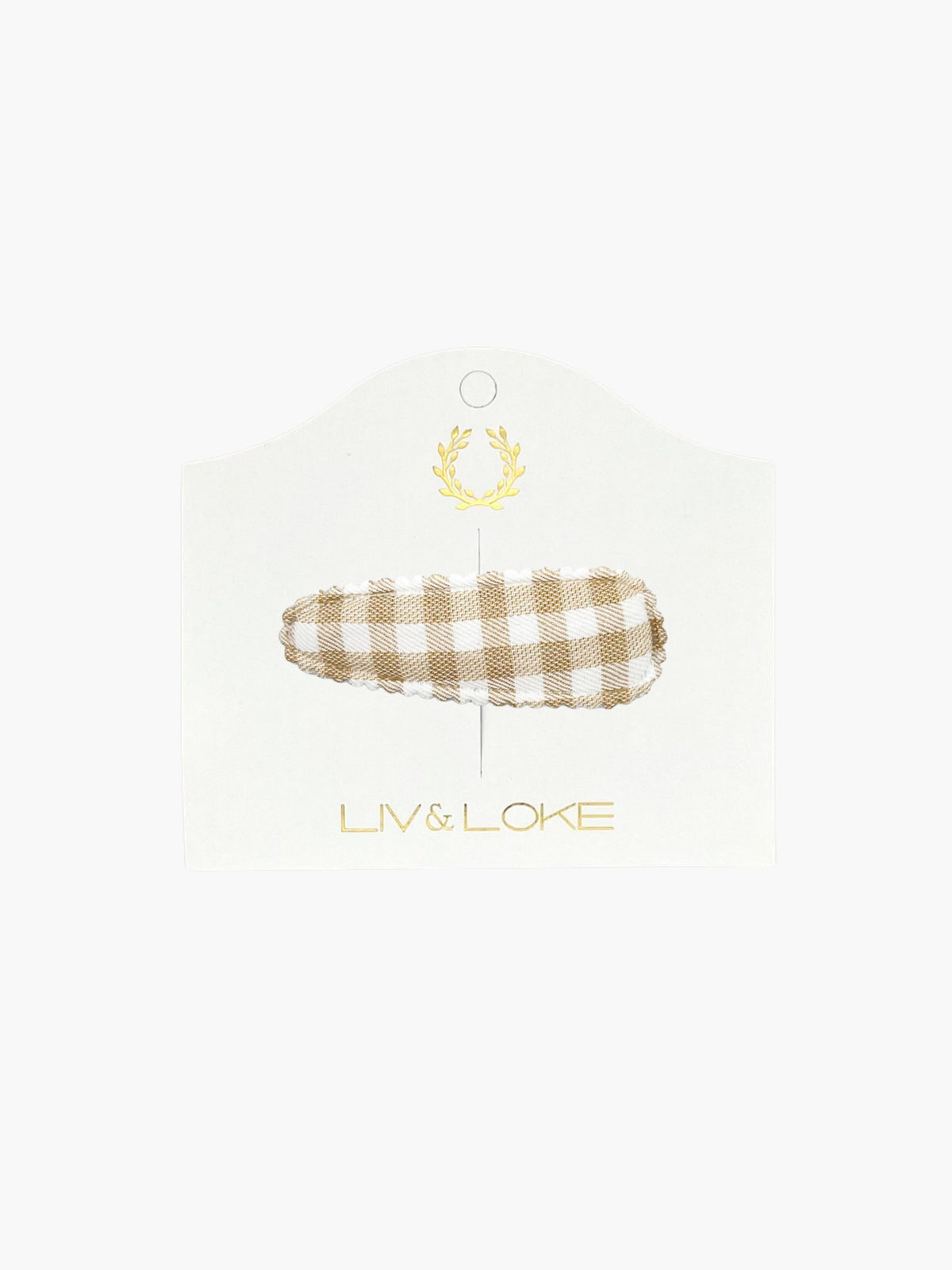 Ilse Fabric Hair Clip - Sand gingham