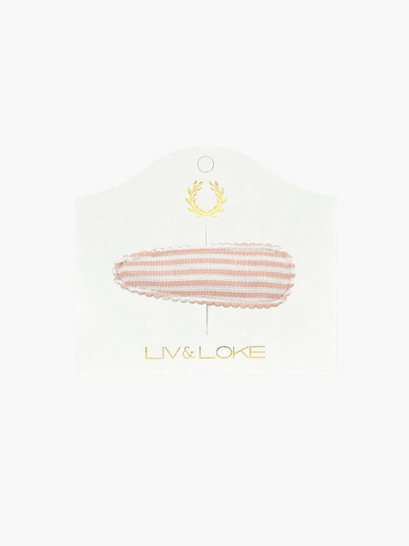 Ilse Fabric Hair Clip - Pink Line