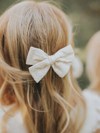 Ester Bow - Natural embroidered