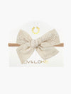 Ester Bow Hair Band - Natural embroidered