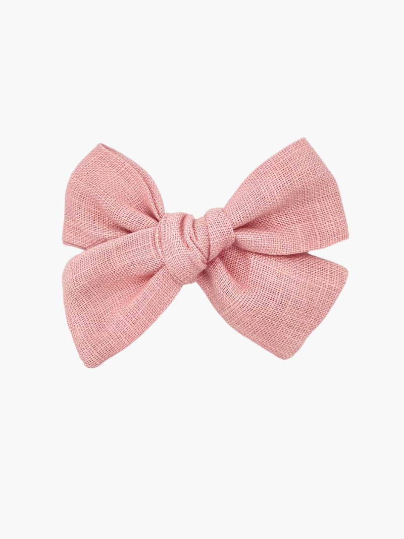 Ester Linen Bow - Millenial Pink