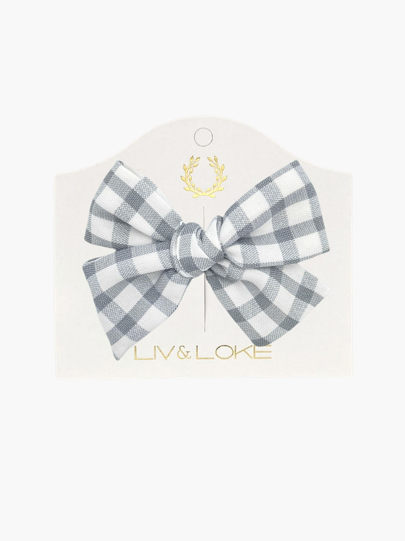 Ester Bow - Ice Blue gingham